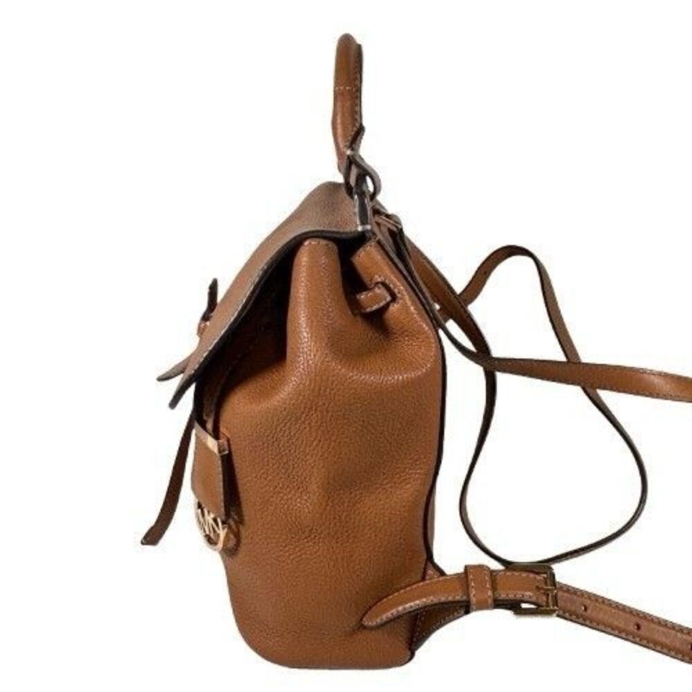 Michael Kors Romy Acorn Brown Pebbled Leather Medium Backpack Handbag - Picture 4 of 16